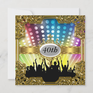 Invitation de fête d'anniversaire rétro glamour ch