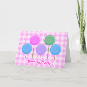Invitation de fête d'anniversaire rose
