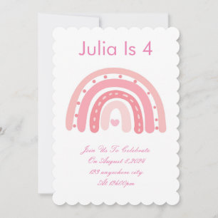 invitation de fête d'anniversaire rose