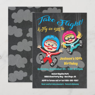 Invitation de fête d'anniversaire Skydiving