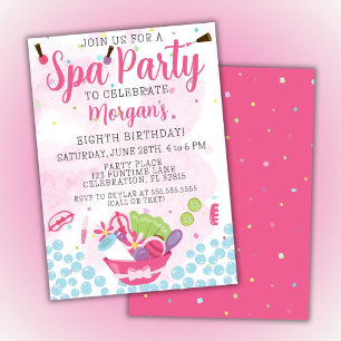 Invitation de fête d'anniversaire spa