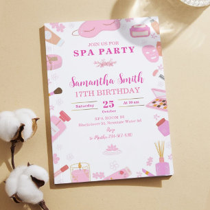 Invitation de fête d'anniversaire spa