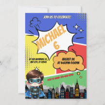 Invitation de fête d'anniversaire Superhero
