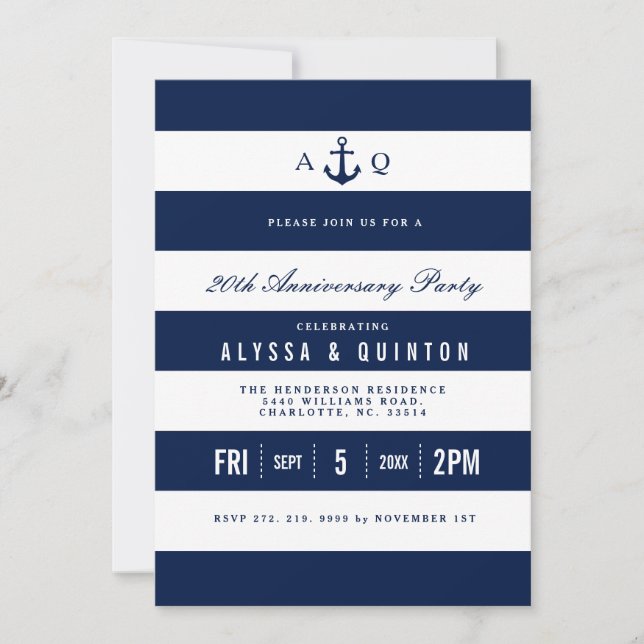 Invitation de fête d'anniversaire sur le thème nau (Devant)