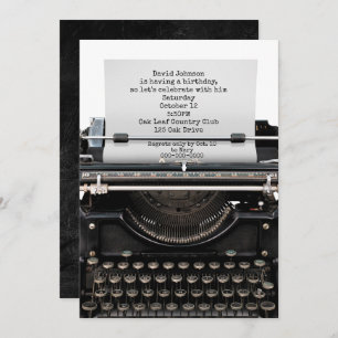 Invitation de fête d'anniversaire sur vieille mach
