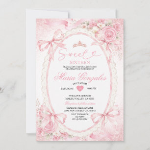 Invitation de fête d'anniversaire Sweet Sixteen à