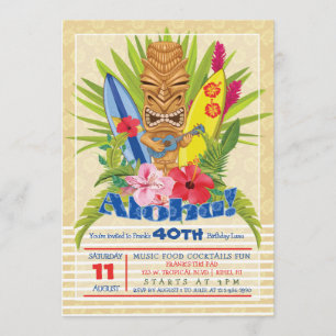 Invitation de fête d'anniversaire Tiki