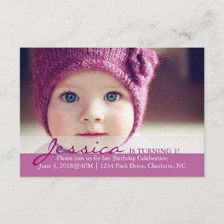 Invitation de fête d'anniversaire| Tourner 1 !