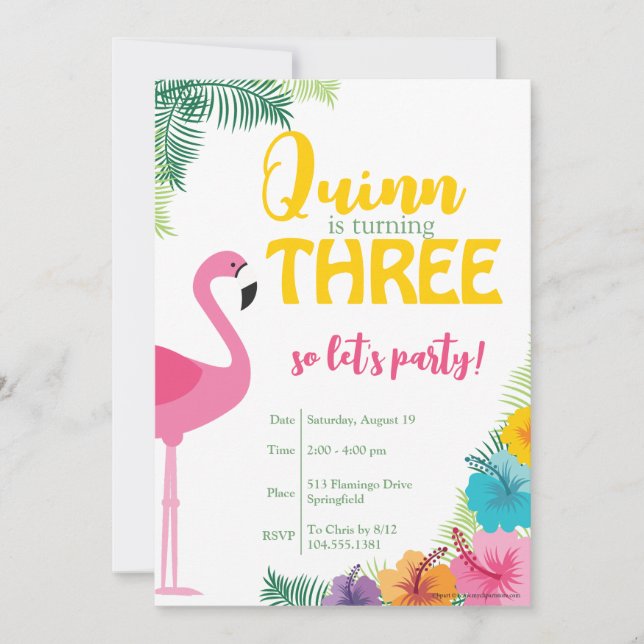 Invitation de fête d'anniversaire tropical, Luau I (Devant)
