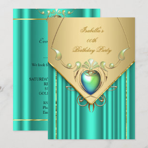 Invitation de fête d'anniversaire verte émeraude j