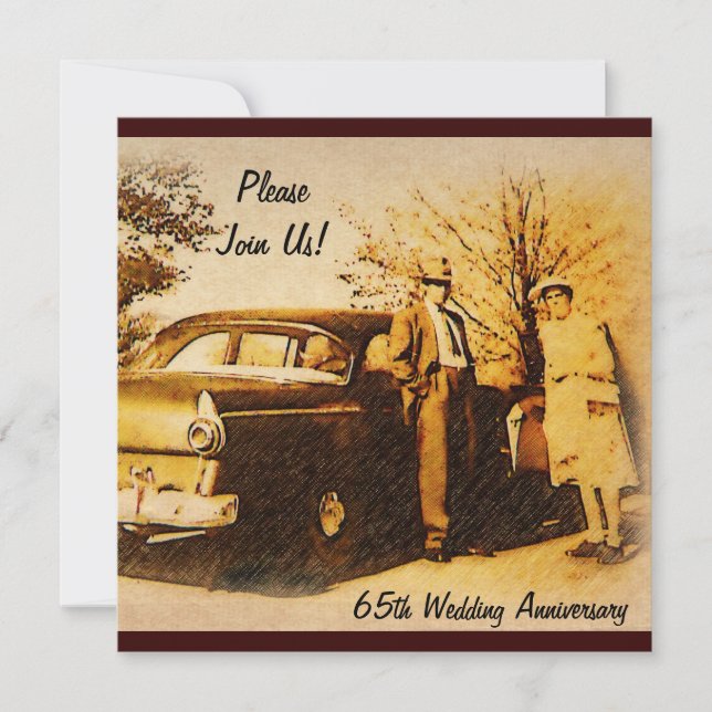 Invitation de fête d'anniversaire vintage pour un  (Devant)