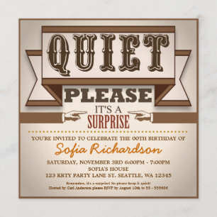 invitation de fête d'anniversaire vintage typograp