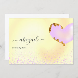 Invitation de fête d'anniversaire violet et or