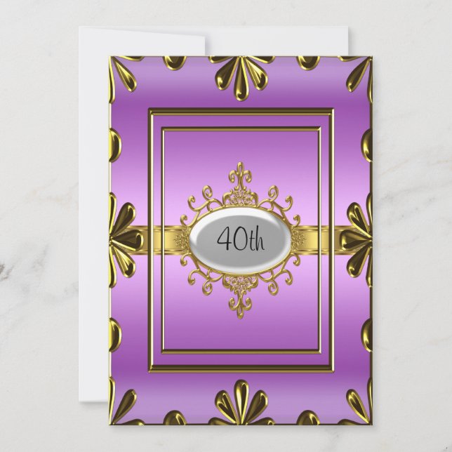 Invitation de fête d'anniversaire violette violetO (Devant)