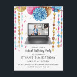 Invitation de fête d'anniversaire virtuelle<br><div class="desc">Une invitation virtuelle d'anniversaire parfaite pour ceux qui ont des distances sociales. Ajoutez votre libellé personnalisé à cette conception à l'aide des cases "Modifier ce modèle de conception" situées à droite de l'élément, ou cliquez sur le bouton bleu "Customiser" pour arranger le texte, modifier les polices et les couleurs et...</div>