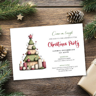 Invitation de fête d'arbre de Noël artistique fant