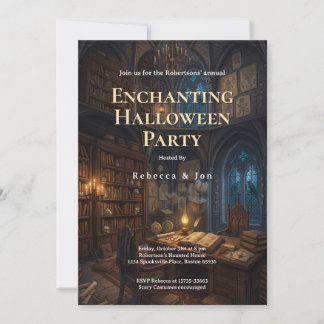Invitation de fête Dark Academia Halloween Aesthet