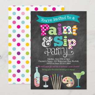 Invitation de fête d'art de peinture dans le style