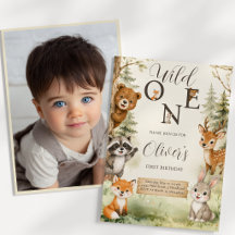 Invitation de fête de 1er anniversaire Watercolor