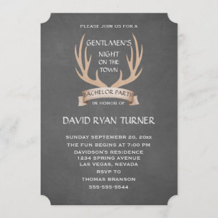 Invitation de fête de bachelor chic rustique avec 