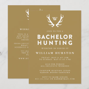 Invitation de fête de bachelor de chasse à bois de
