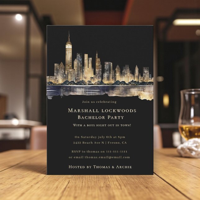 Invitation de fête de bachelor pour une nuit dans  (Créateur téléchargé)
