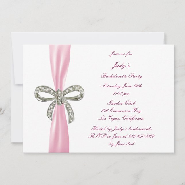 Invitation de fête de Bachelorette à l'arc en diam (Devant)