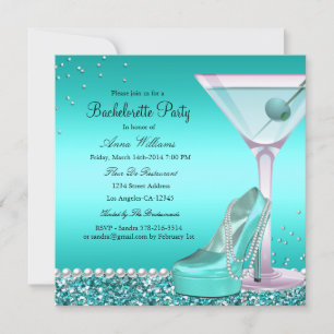 Invitation de fête de Bachelorette à paillettes tu