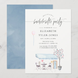 Invitation de fête de bachelorette aquarelle Café 