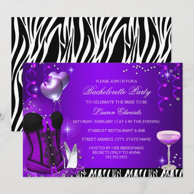 Invitation de fête de bachelorette au thème du cor (Devant / Derrière)