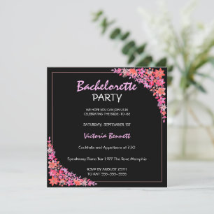 Invitation de fête de Bachelorette aux fleurs pein
