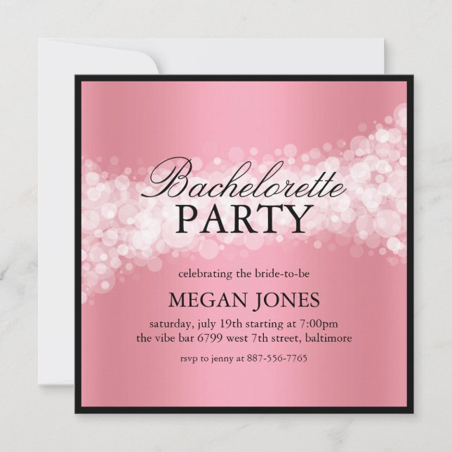 Invitation de fête de bachelorette avec confettis  (Devant)