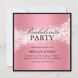 Invitation de fête de bachelorette avec confettis