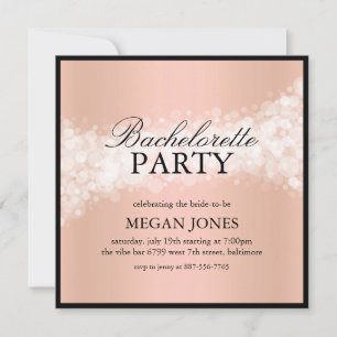 Invitation de fête de bachelorette avec confettis