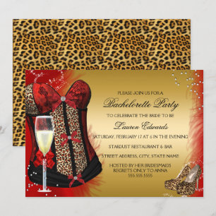 Invitation de fête de bachelorette avec corset à i