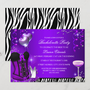 Invitation de fête de bachelorette avec corset vio