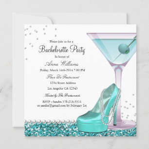 Invitation de fête de bachelorette avec perles pai