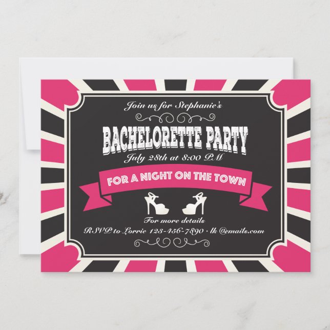 Invitation de fête de bachelorette chaude (Devant)