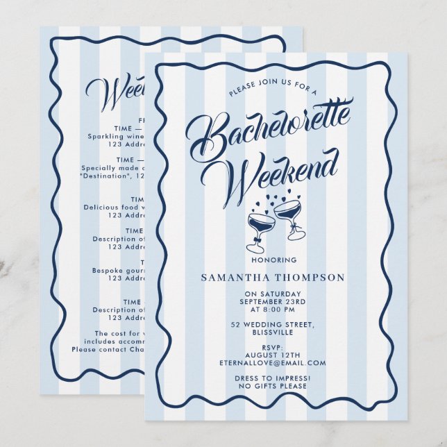 Invitation de fête de Bachelorette Cocktail de wee (Devant / Derrière)