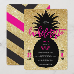 Invitation de fête de Bachelorette d'ananas à pail