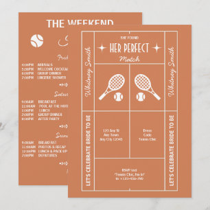 Invitation de fête de bachelorette de tennis en te