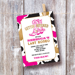 Invitation de fête de bachelorette dernier rodéo e
