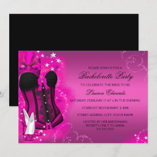 Invitation de fête de Bachelorette en corset à plu