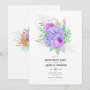 Invitation de fête de bachelorette Florale de Prin