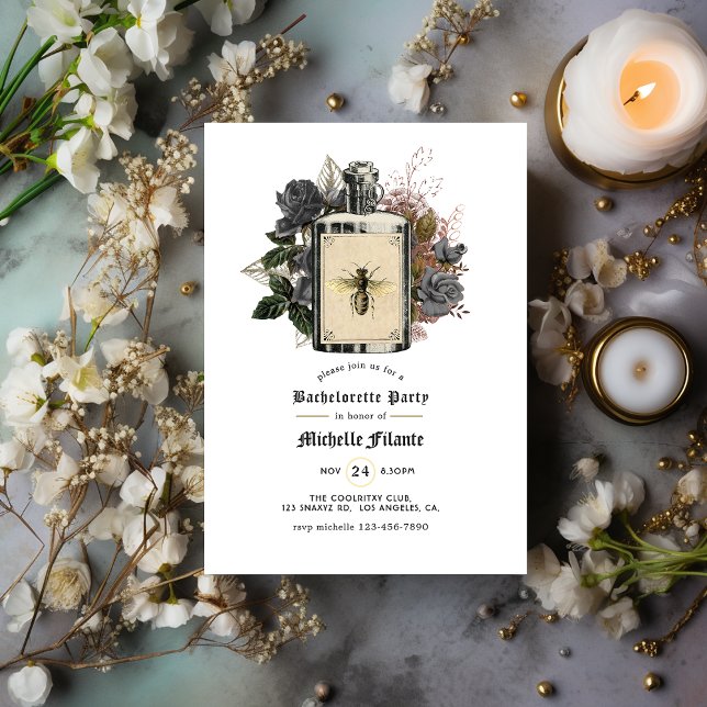 Invitation de fête de Bachelorette Halloween gothi (Créateur téléchargé)