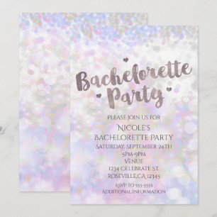 Invitation de fête de bachelorette Iridescent Spar