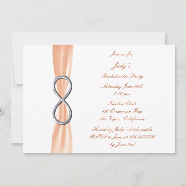 Invitation de fête de Bachelorette Orange Infinity (Devant)