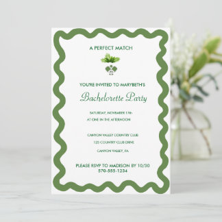 Invitation de fête de bachelorette verte