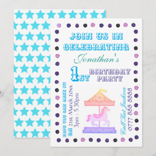 Invitation de fête de B'day Boys/Girls - Thème Car
