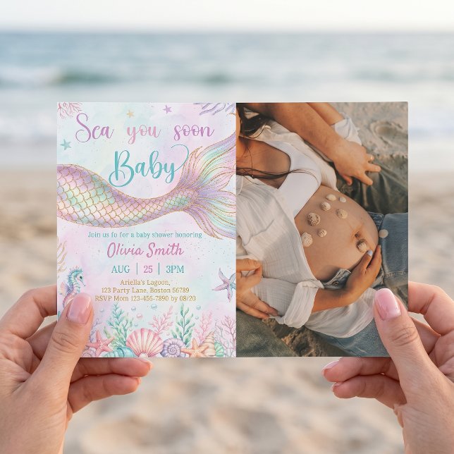 Invitation de fête de bébé Sea You Soon Photo (Créateur téléchargé)